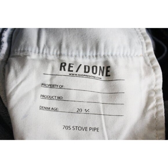 Re/Done 70s Stove Pipe High Waist Jeans in color Worn Blue - size 27 - Picture 6 of 10